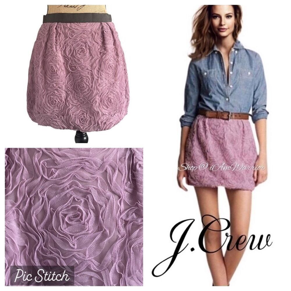 NWT J. Crew Lavender Tulle Rose Mini Skirt - Size 0